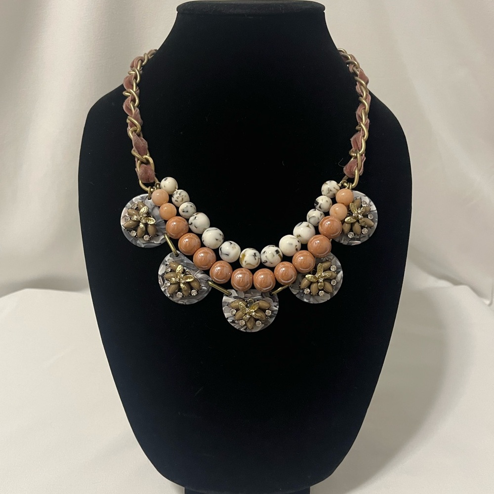 Anthropologie Anne Floral Bib Statement Necklace